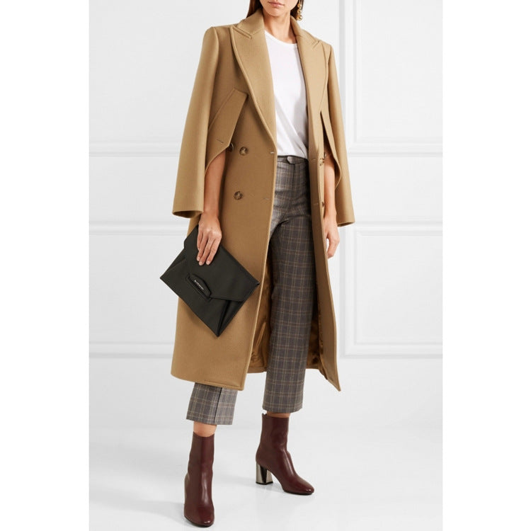 Damen Doppelreihiger Wollmantel mit taillierter Silhouette und markantem Reverskragen Shop Nory