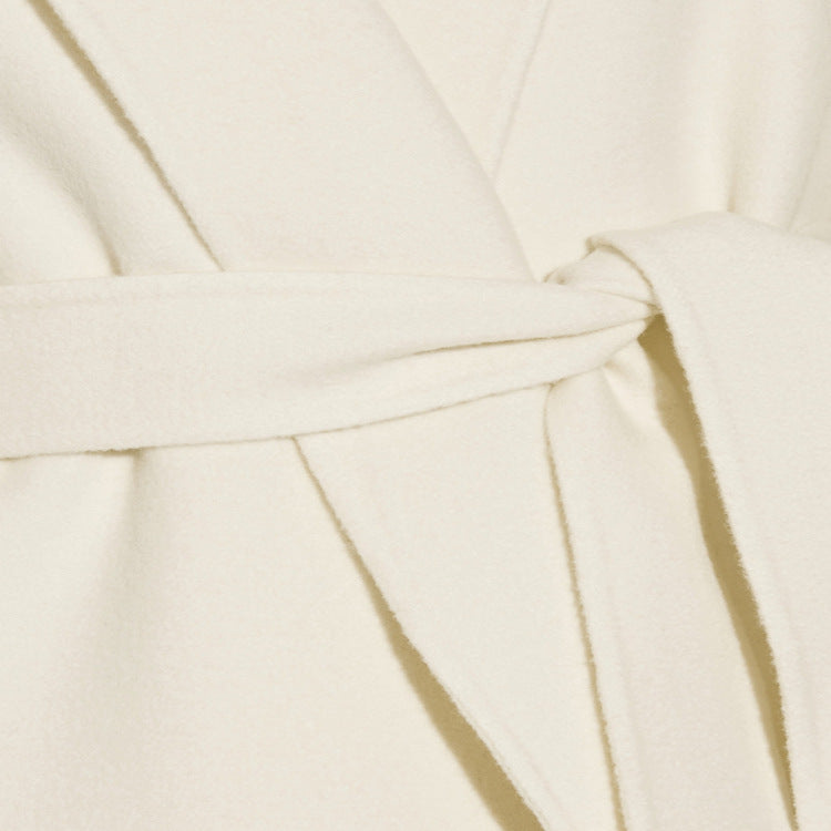 Damen Bodenlanger Wickel-Longcoat aus Woll-Kaschmirmix mit tailliertem Bindegürtel Shop Nory