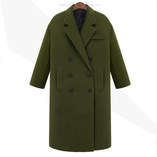 Herren Longcoat im minimalistischen Doppelreiher aus Wollmix mit kastiger Oversize-Silhouette Shop Nory