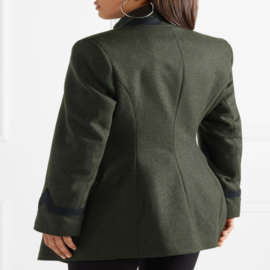 Damen Taillierter Militärmantel im A‑Linien‑Schnitt mit asymmetrischer Knopfreihe Shop Nory