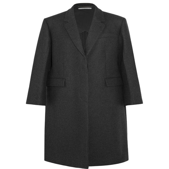 Damen Oversize Einreihiger Maxilanger Wollmix-Longcoat mit relaxter Schulter und Pattentaschen Shop Nory