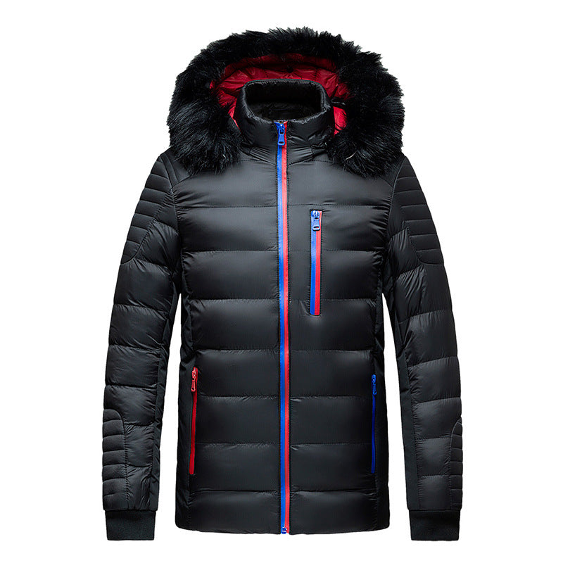 Herren Steppjacke mit Kapuze und Kunstfellbesatz, wind- und wasserabweisend Shop Nory