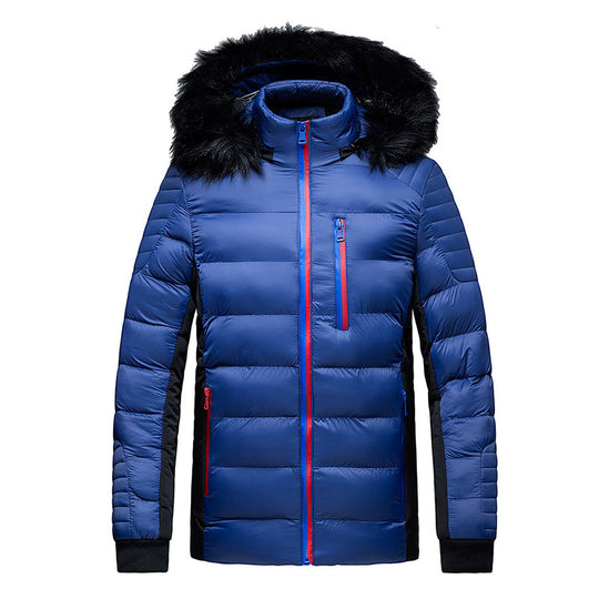 Herren Steppjacke mit Kapuze und Kunstfellbesatz, wind- und wasserabweisend Shop Nory