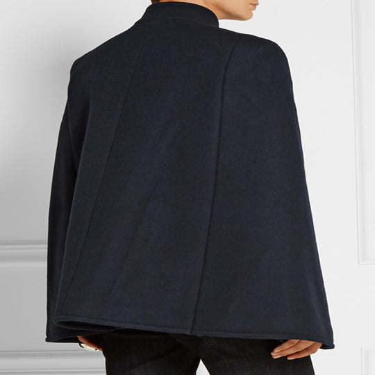 Damen Kurzer Cape-Mantel im Military‑Stil mit Doppelreihe und Stehkragen Shop Nory