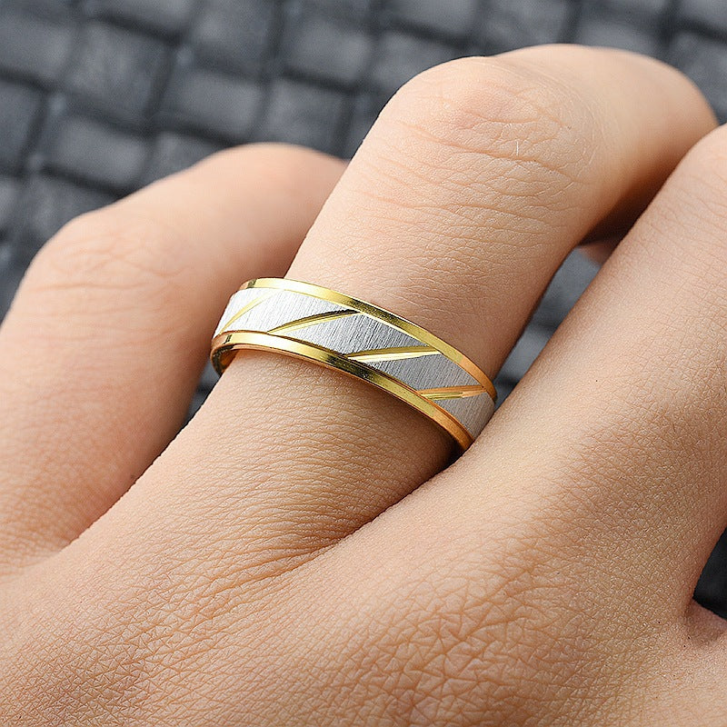 Herren Ring mit modernem, zweifarbigen Oberflächendesign Shop Nory