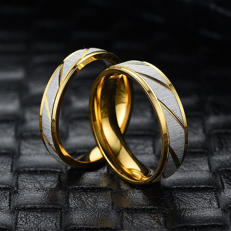 Herren Ring mit modernem, zweifarbigen Oberflächendesign Shop Nory