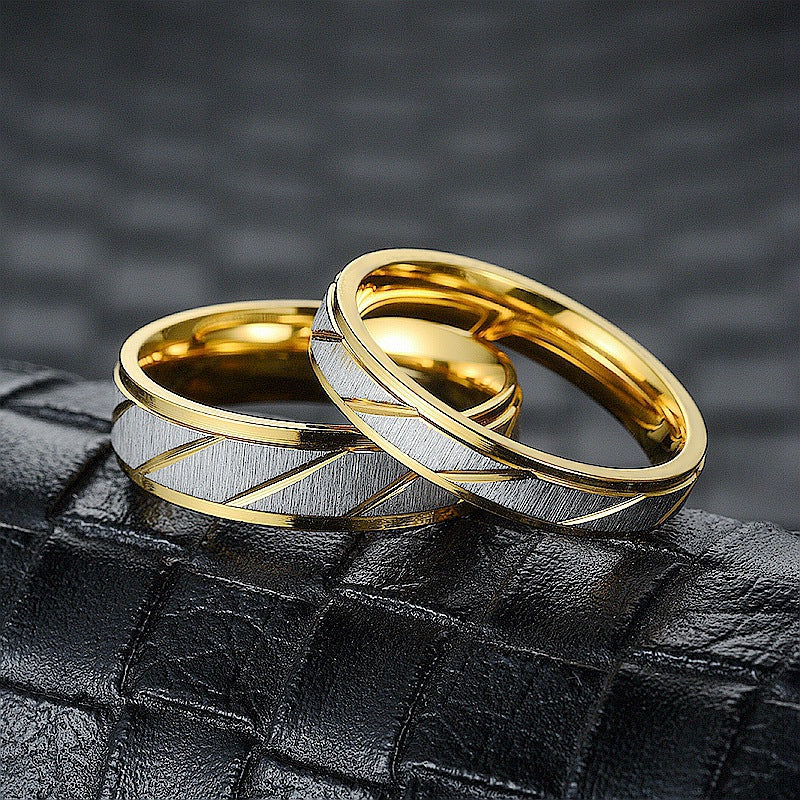 Herren Ring mit modernem, zweifarbigen Oberflächendesign Shop Nory