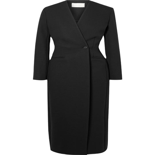 Damen Maxilanger minimalistischer Tailoring Mantel mit offener Front Shop Nory