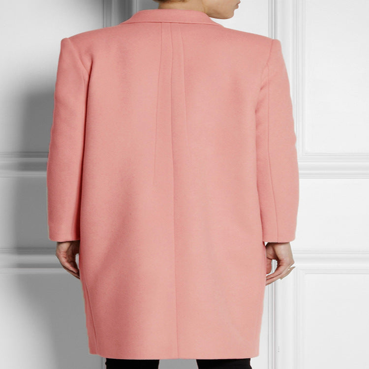 Damen Midilanger Wollmix-Mantel mit minimalistischer Einreiher-Front und Pattentaschen Shop Nory