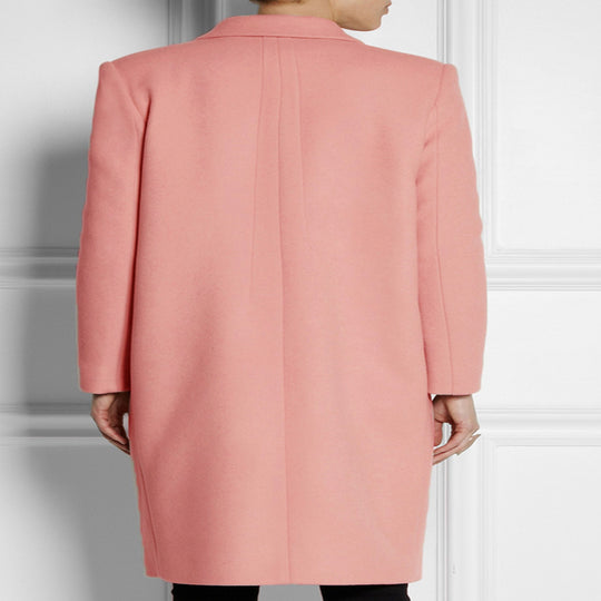 Damen Midilanger Wollmix-Mantel mit minimalistischer Einreiher-Front und Pattentaschen Shop Nory