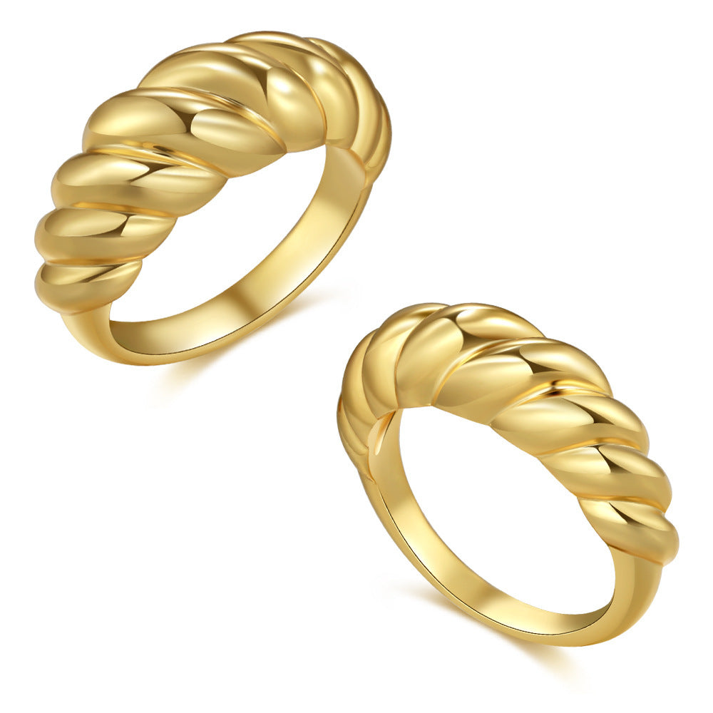 Damen eleganter und modischer Ring mit geflochtenem Design Shop Nory