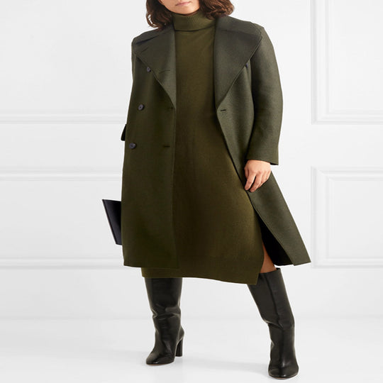 Damen Midilanges Rollkragen‑Strickkleid mit Seitenschlitz und relaxed Fit Shop Nory