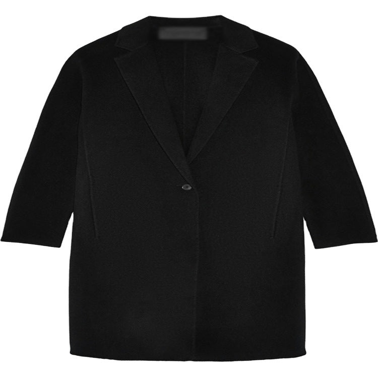 Damen Schlichter Oversize-Longmantel aus Woll‑Kaschmir‑Mix mit dezentem Revers und Ein‑Knopf‑Front Shop Nory