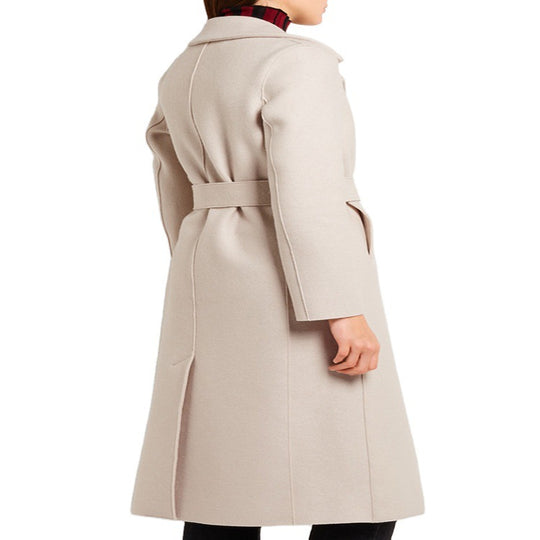 Damen Eleganter Taillierter Mantel im Wickelstil aus Woll-Kaschmir-Mix Shop Nory