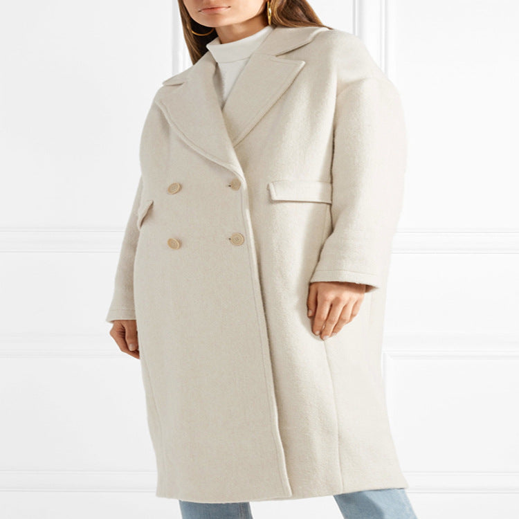 Damen Bodenlanger Relaxed-Fit Wollmix-Mantel mit soften Schultern und Seitenschlitz Shop Nory