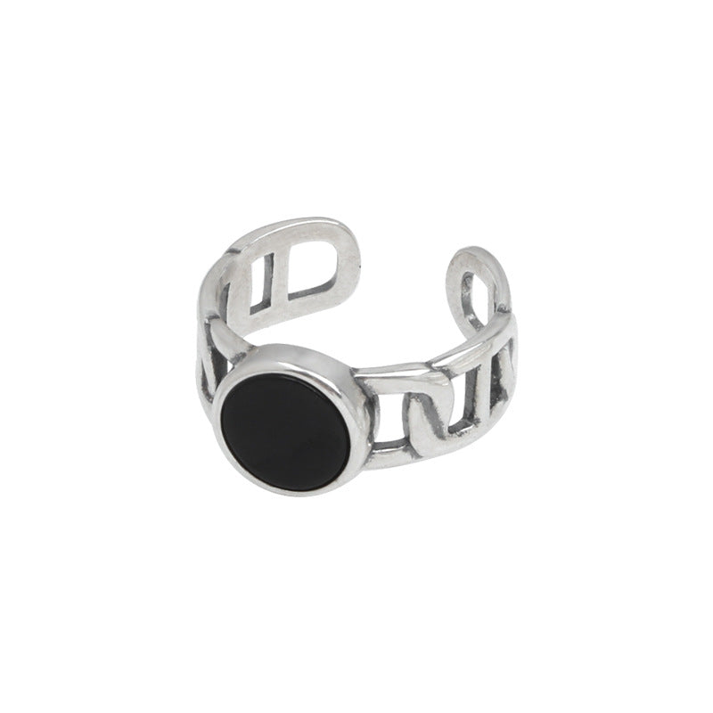 Damen Modischer Offener Ring mit stilvollem Kreis- und Zickzack-Design Shop Nory