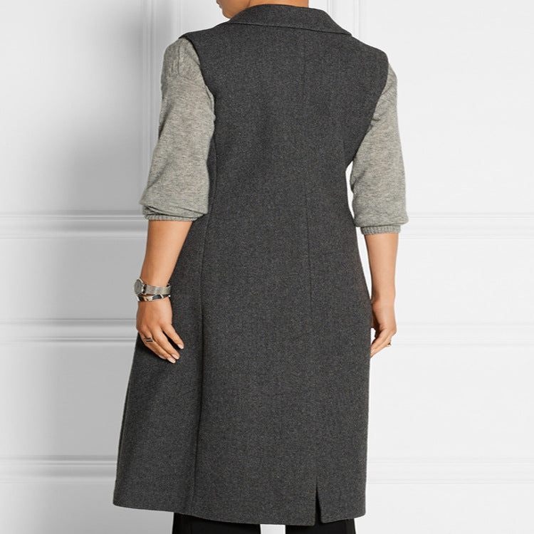 Damen Ärmelloser Wollmix-Mantel mit ausgestellter A‑Linien‑Silhouette und Ein‑Knopf‑Front Shop Nory