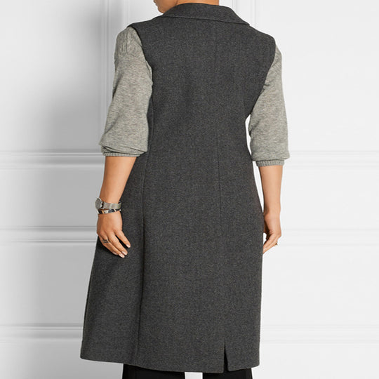 Damen Ärmelloser Wollmix-Mantel mit ausgestellter A‑Linien‑Silhouette und Ein‑Knopf‑Front Shop Nory