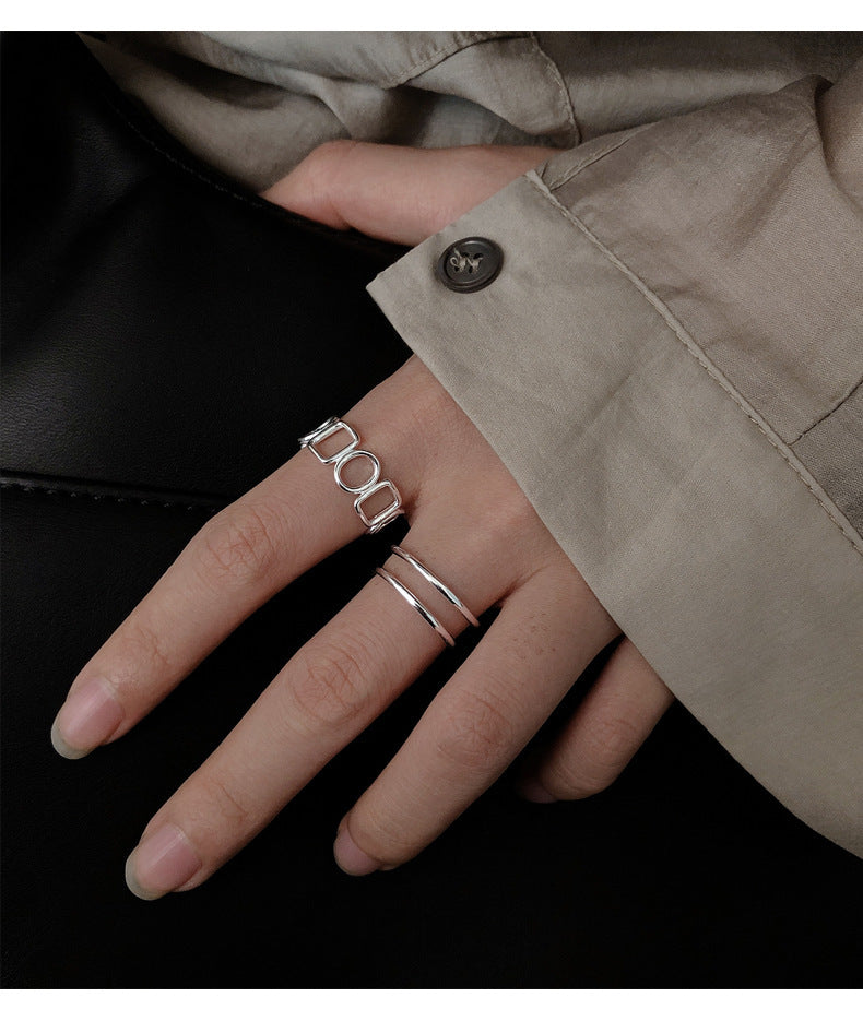 Damen Offener Ring mit modernem Rechteckdesign Shop Nory