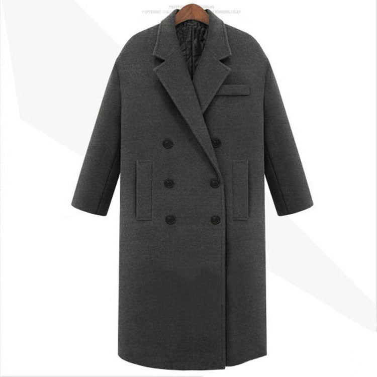 Herren Longcoat im minimalistischen Doppelreiher aus Wollmix mit kastiger Oversize-Silhouette Shop Nory