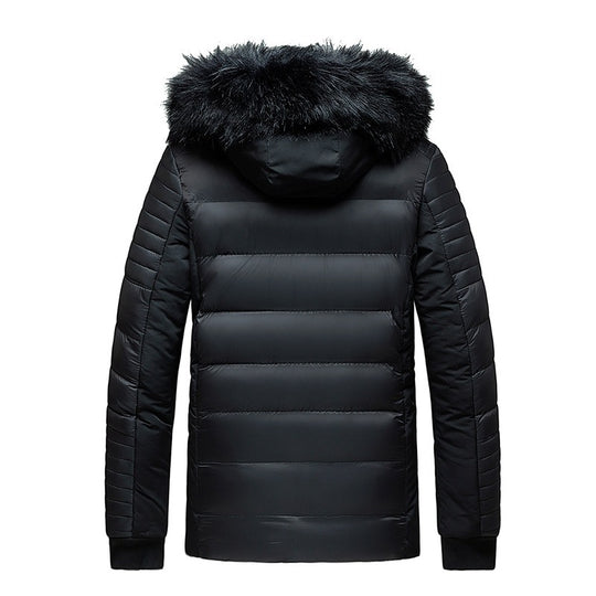Herren Steppjacke mit Kapuze und Kunstfellbesatz, wind- und wasserabweisend Shop Nory