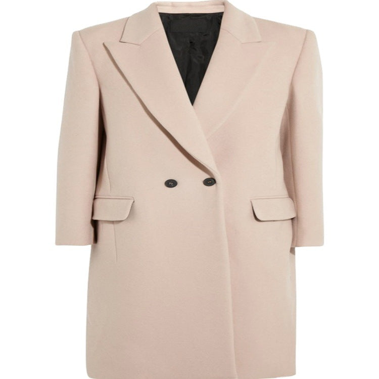 Damen Midilanger Wollmix-Mantel mit minimalistischer Einreiher-Front und Pattentaschen Shop Nory