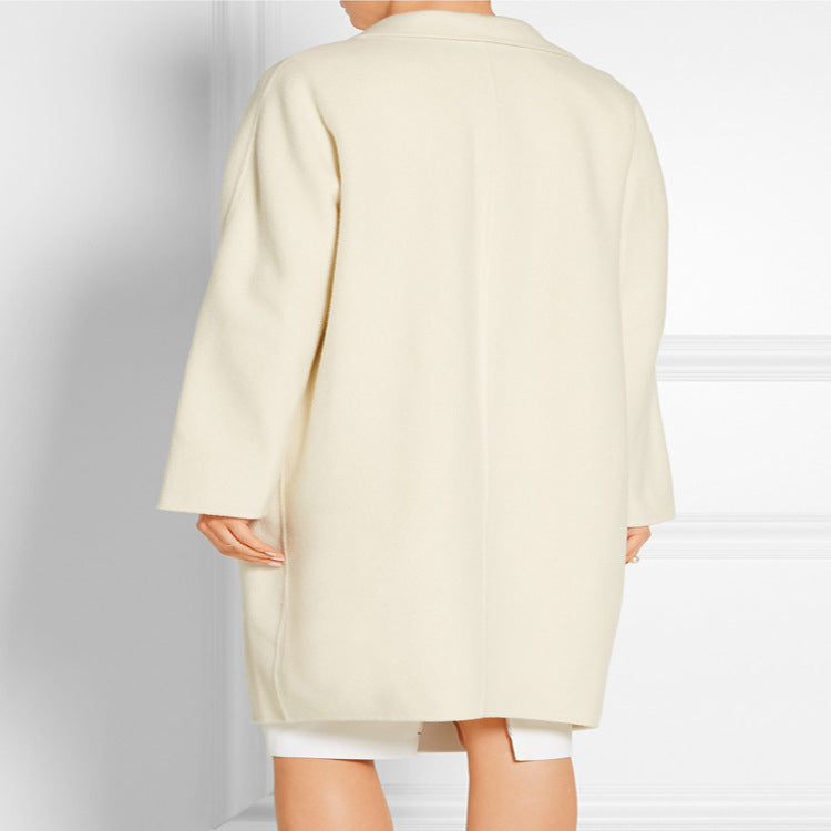 Damen Schlichter Oversize-Longmantel aus Woll‑Kaschmir‑Mix mit dezentem Revers und Ein‑Knopf‑Front Shop Nory