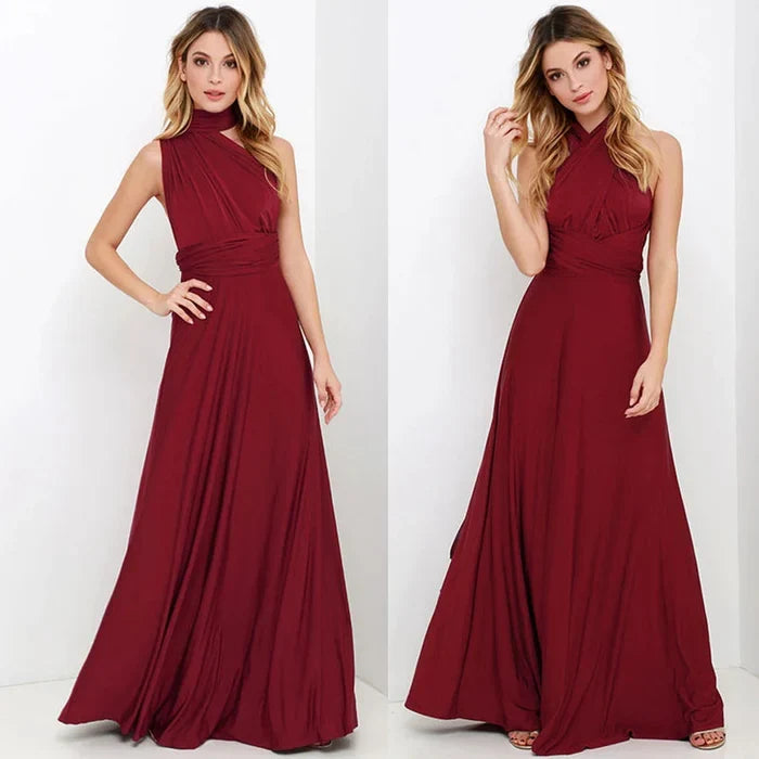 Damen Elastisches Wickelkleid mit Riemen für perfekte Passform