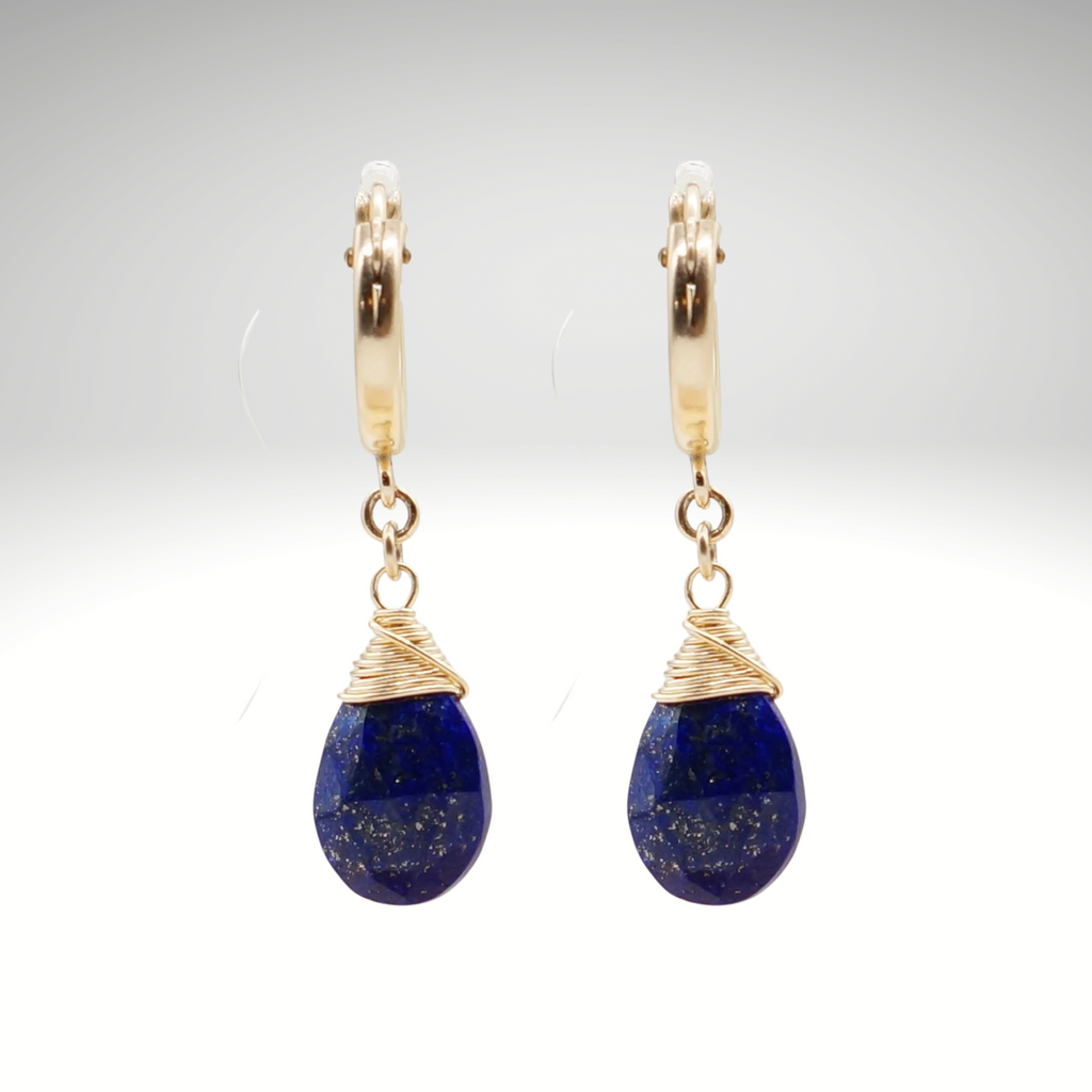 Lapis Lazuli Geburtsstein/Zodiac Huggie Ohrringe | Shop Nory