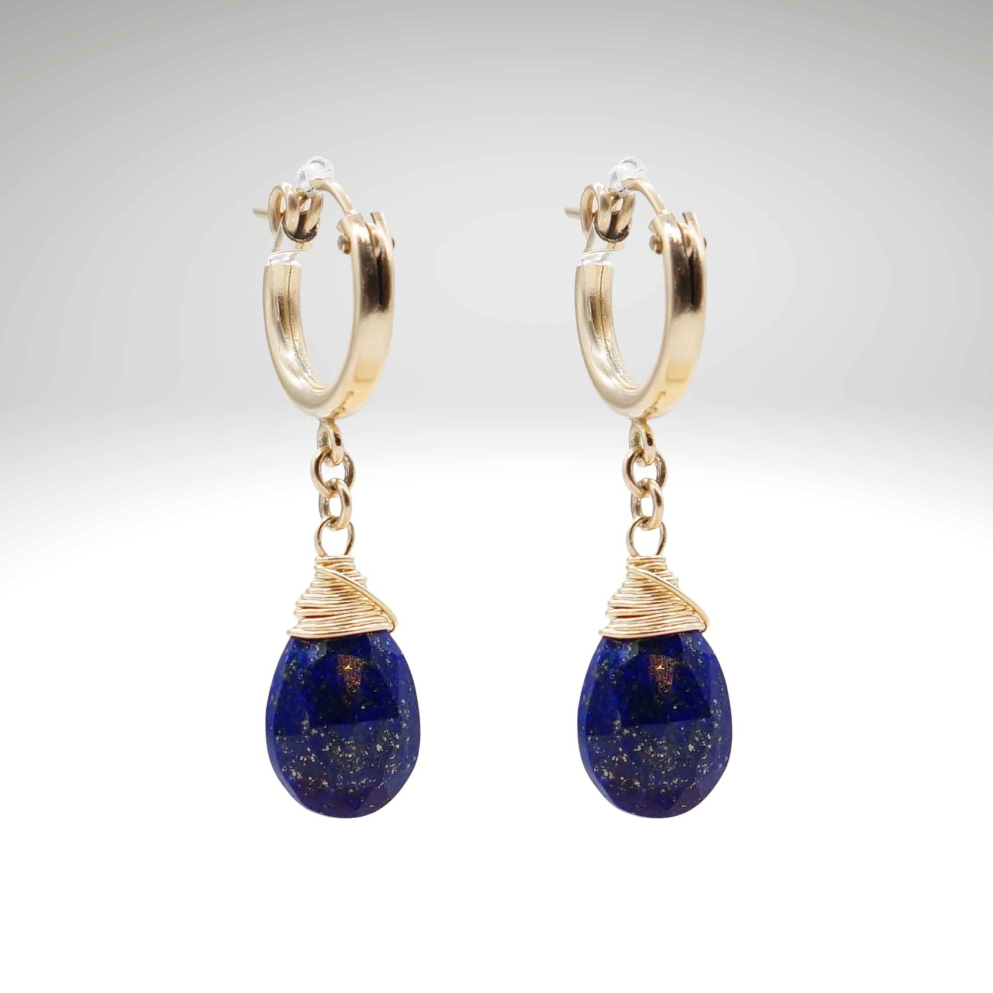 Lapis Lazuli Geburtsstein/Zodiac Huggie Ohrringe | Shop Nory