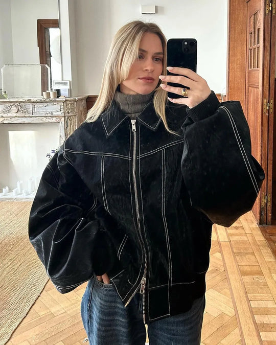 Oversized Bomberjacke Stilvoll und Wärmeresistent Perfekt für Herbst und Winter