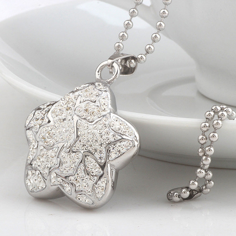 Damen Halskette mit glitzerndem Sternanhänger aus hochwertigem Edelstahl Shop Nory