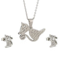 Damen Schmuckset mit funkelndem Fuchs-Anhänger und passenden Ohrsteckern Shop Nory