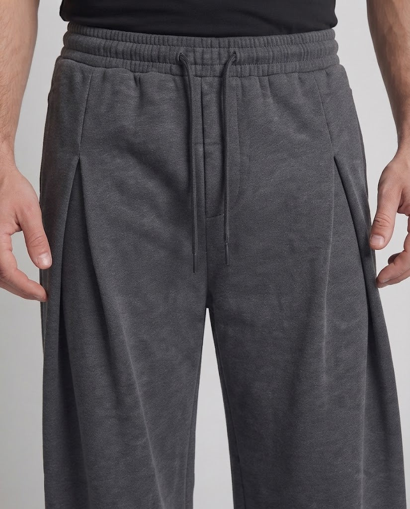 Herren Hochtaillierte Plissée-Hose mit doppelter Bundfalte und weitem Palazzo-Bein Shop Nory