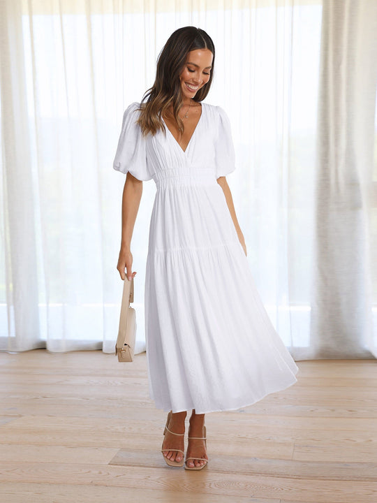 Kleid Mit Puffärmeln