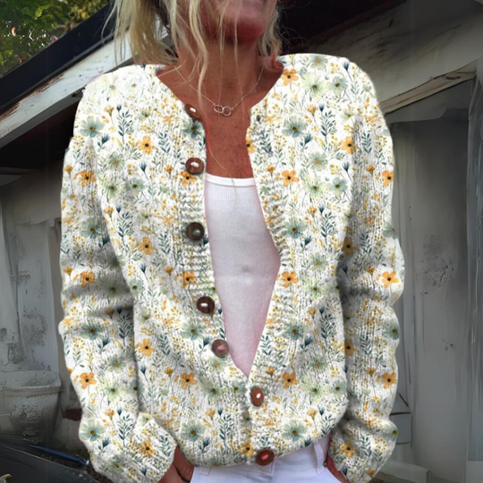 Bequemer Strick Damen Cardigan mit Knöpfen