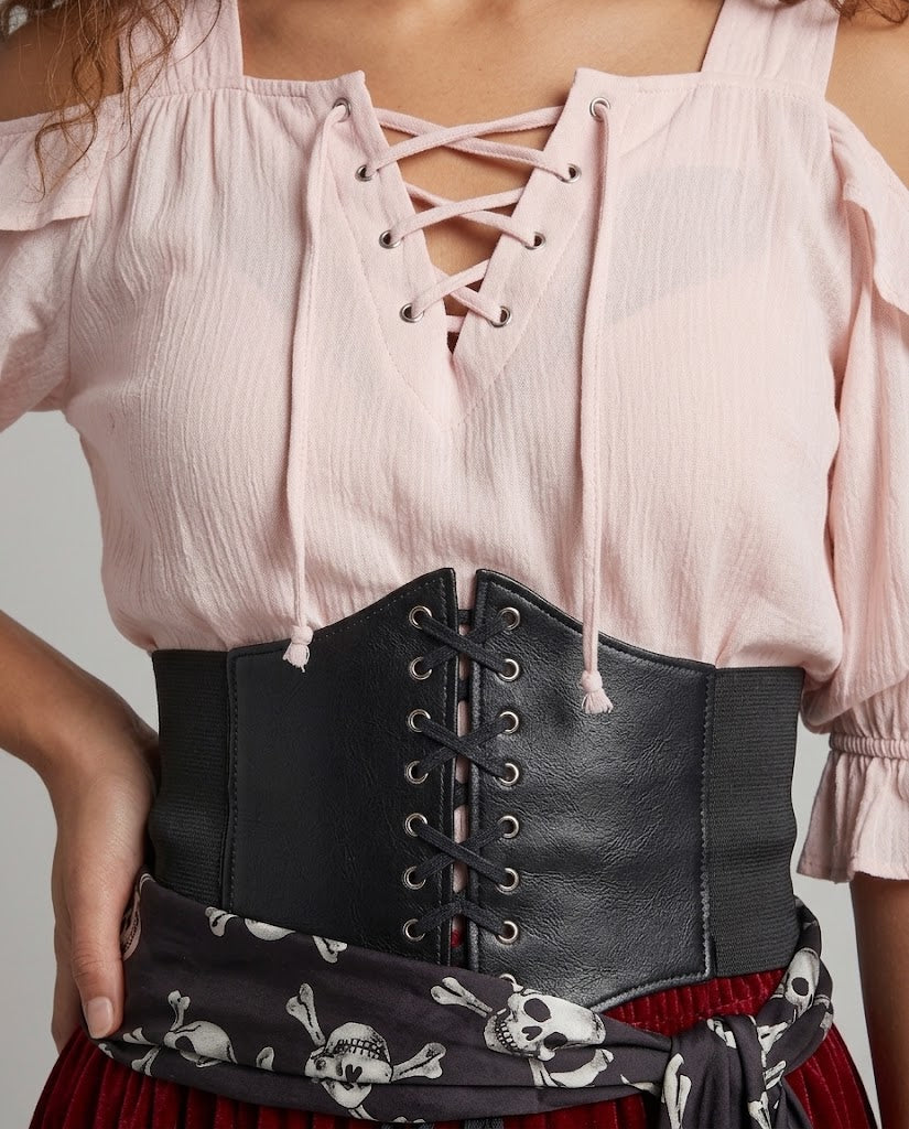 Damen Piratinnenkostüm mit eleganter Taillierung und fließendem Rock Shop Nory