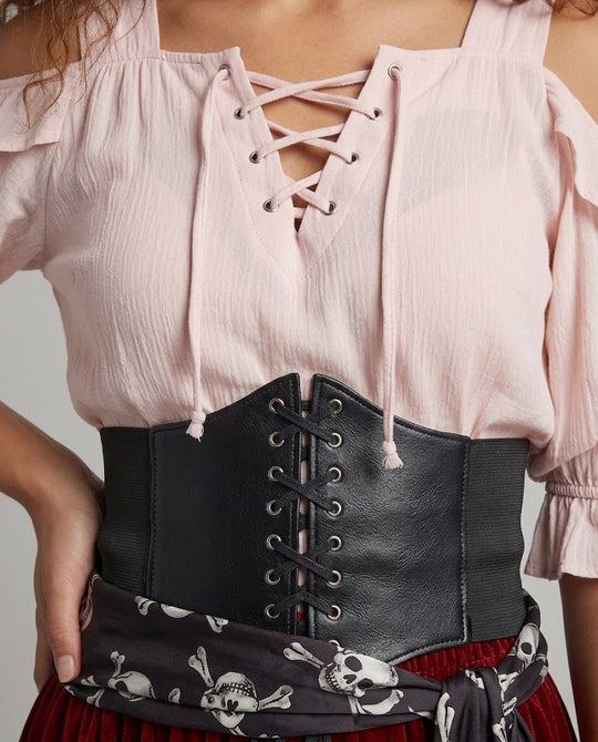 Damen Piratinnenkostüm mit eleganter Taillierung und fließendem Rock Shop Nory