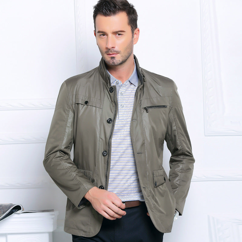 Herren Leichte Fieldjacke im City-Utility-Stil mit Stehkragen Shop Nory
