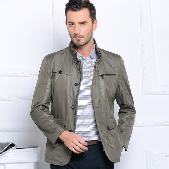 Herren Leichte Fieldjacke im City-Utility-Stil mit Stehkragen Shop Nory