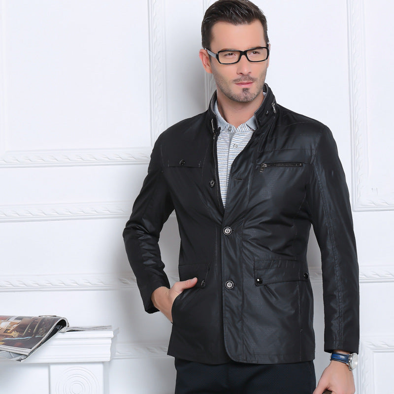 Herren Leichte Fieldjacke im City-Utility-Stil mit Stehkragen Shop Nory