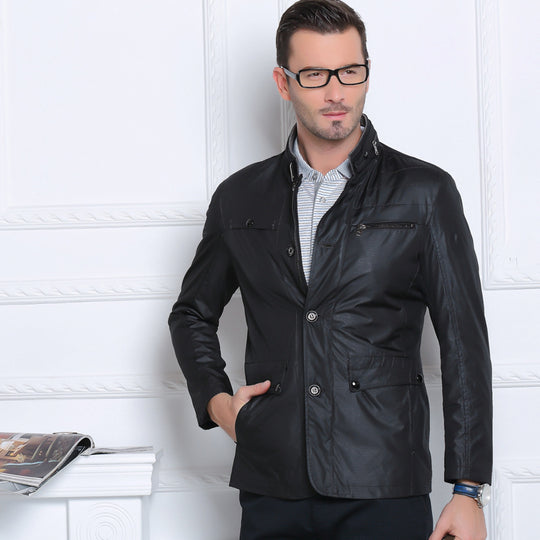Herren Leichte Fieldjacke im City-Utility-Stil mit Stehkragen Shop Nory