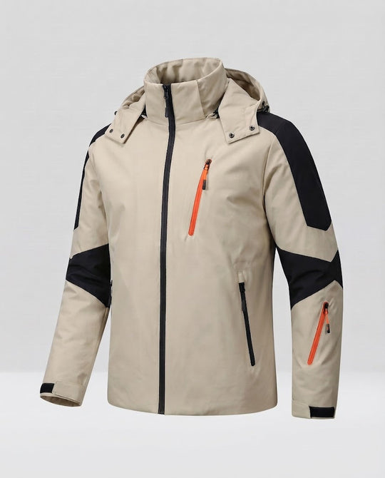 Herren technische Winterjacke mit hohem Kragen, wind- und wasserabweisender Shell und Kontrast-Reißverschlüssen Shop Nory
