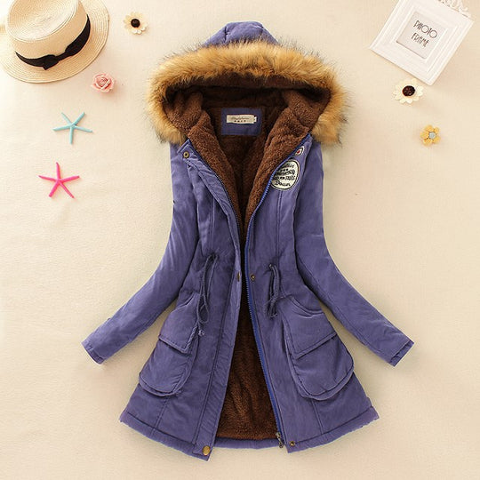 Damen Winterparka mit kuscheligem Teddyfutter, tailliertem Kordelzug und abnehmbarer Kapuze Shop Nory