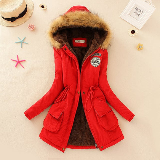 Damen Winterparka mit kuscheligem Teddyfutter, tailliertem Kordelzug und abnehmbarer Kapuze Shop Nory