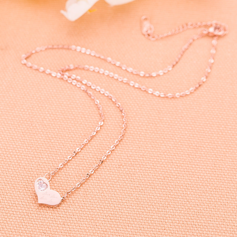 Damen Herz-Anhänger-Halskette mit gravierbarem Design Shop Nory