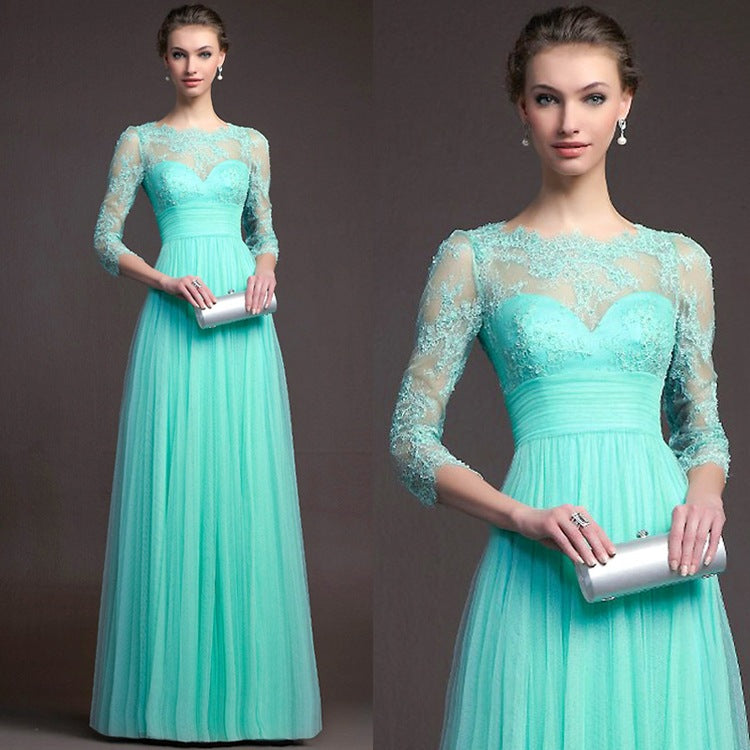 Damen Elegantes Abendkleid mit transparenter Spitze und schickem Rock Shopnory
