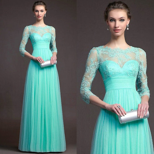 Damen Elegantes Abendkleid mit transparenter Spitze und schickem Rock Shopnory