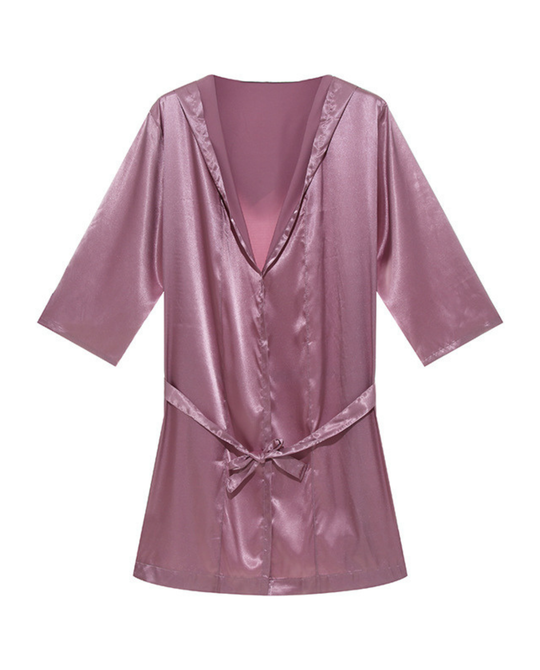 Herren Satin Bademantel