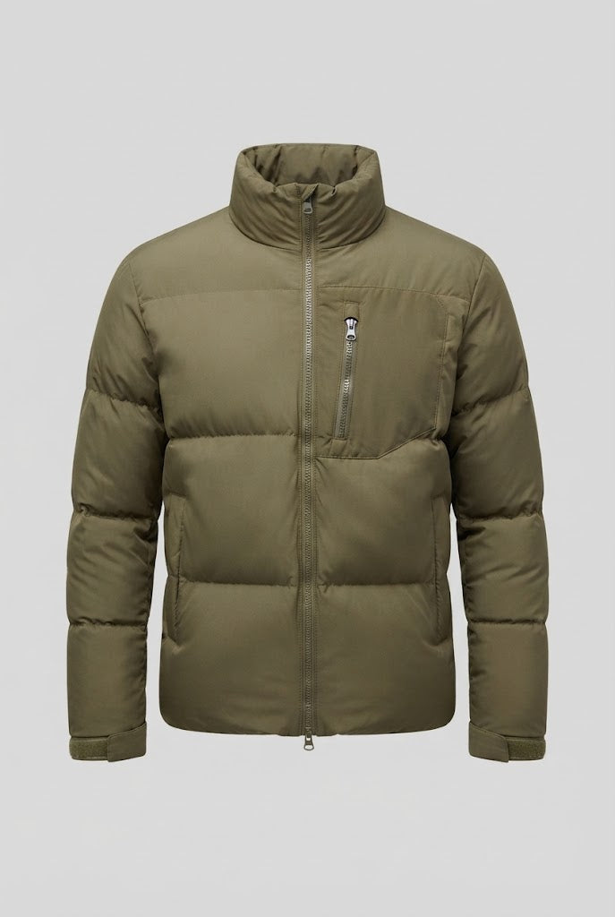 Herren Urbaner Kurz-Puffer mit hohem Stehkragen, Brustreißverschluss & winddichter Hülle Shop Nory